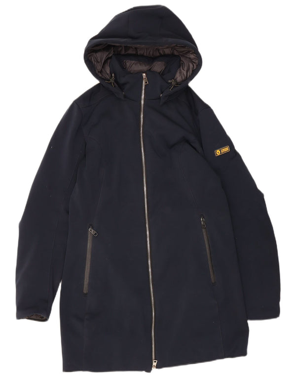 Ciesse Piumini Manteau rembourré à capuche pour femme UK 14 Bleu marine moyen