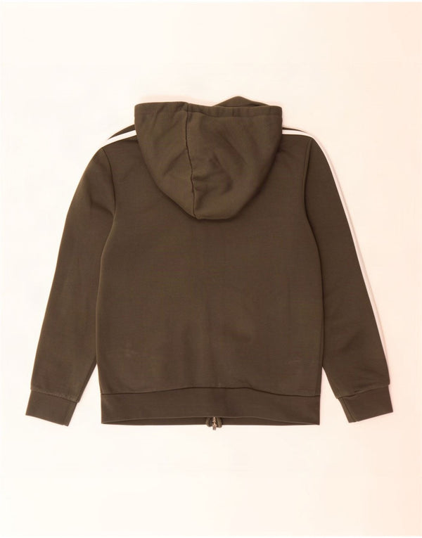 Adidas Pull à capuche zippé pour femme UK 12/14 Coton kaki moyen