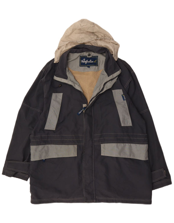 AUSTRALIAN L'ALPINA Veste coupe-vent pour homme UK 42 XL Bleu marine Colourblock