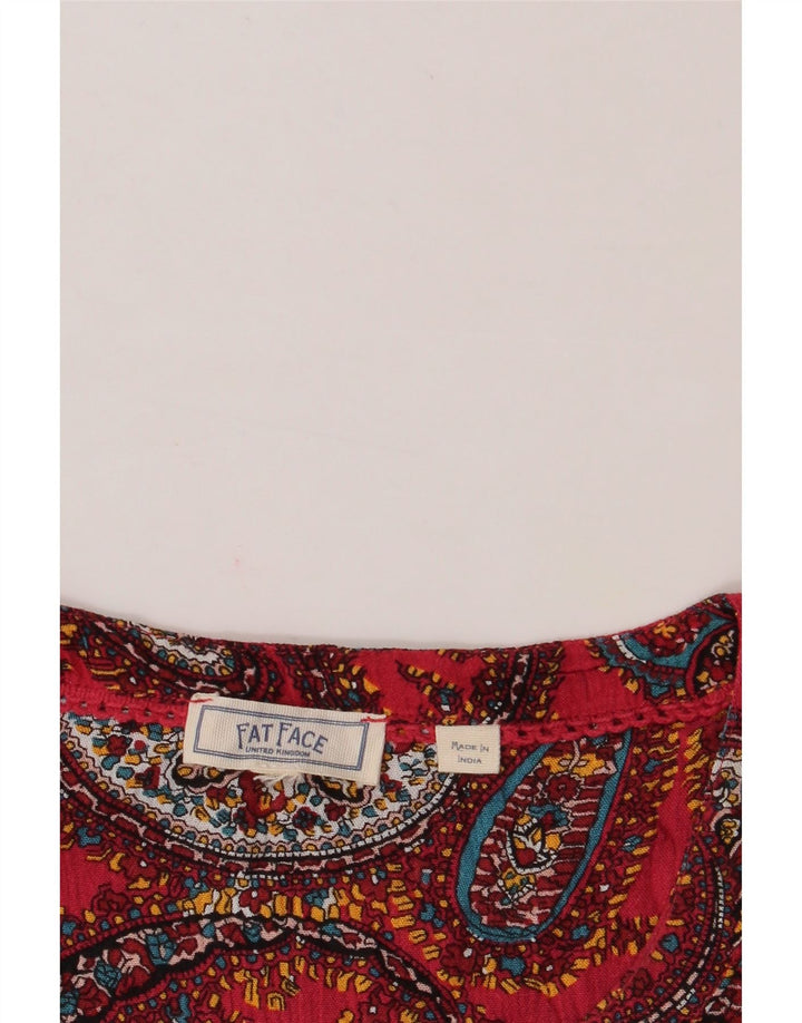 FAT FACE Womens Sheath Dress UK 12 Medium Red Paisley Vintage Fat Face and Second-Hand Fat Face from Messina Hembry 