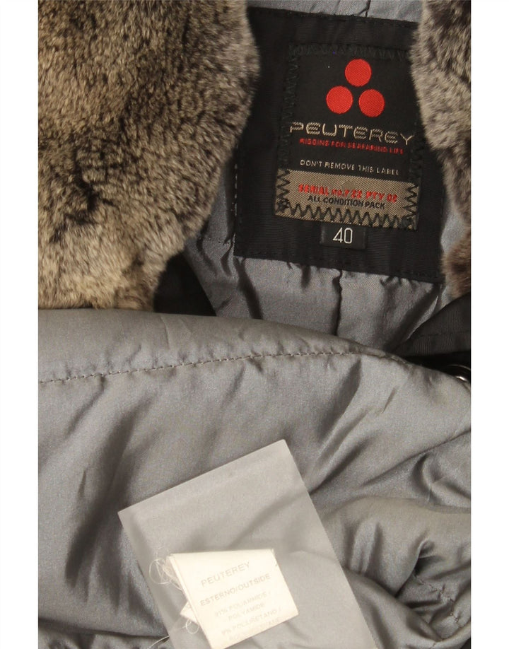 PEUTEREY Veste Parka Femme EU 40 Moyen Noir Polyamide