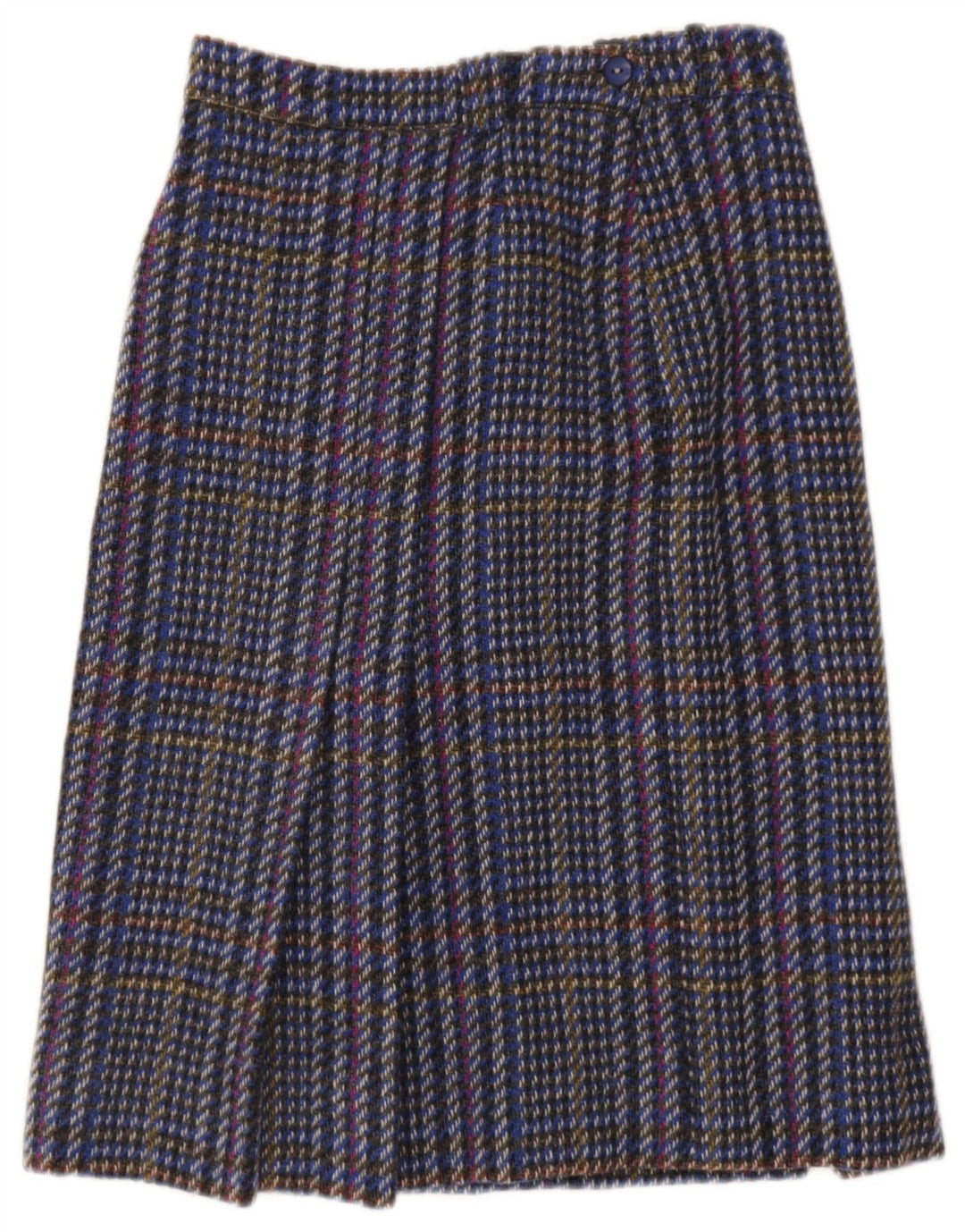 jupe femme vintage W24 XS Blue Check Wool