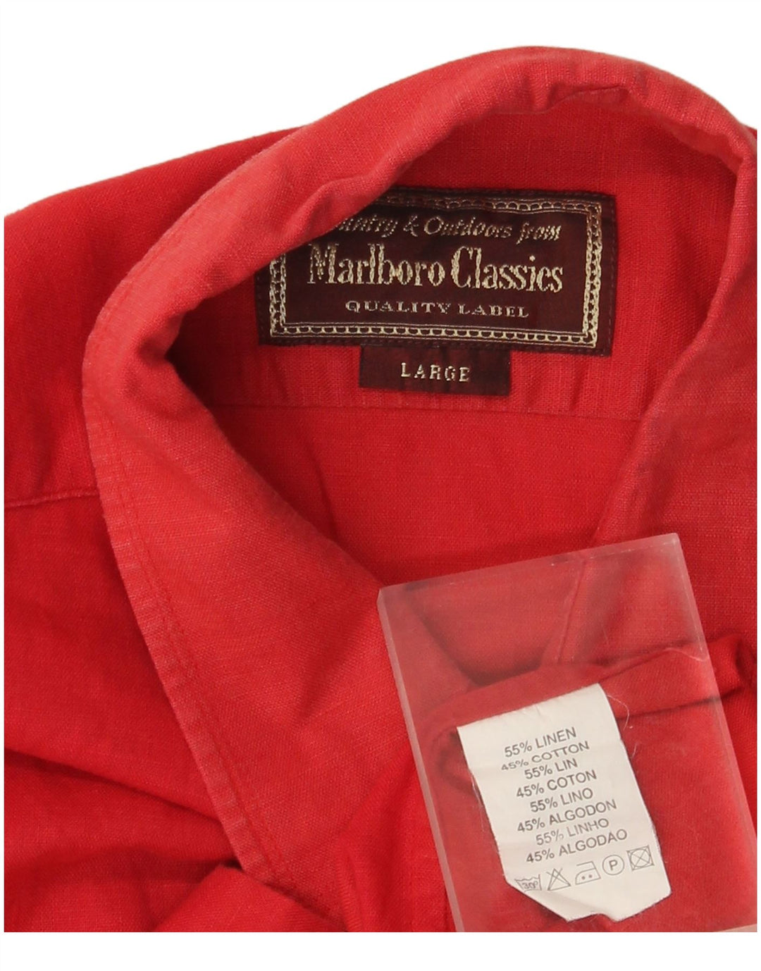 MARLBORO CLASSICS Chemise Homme Grand Lin Rouge