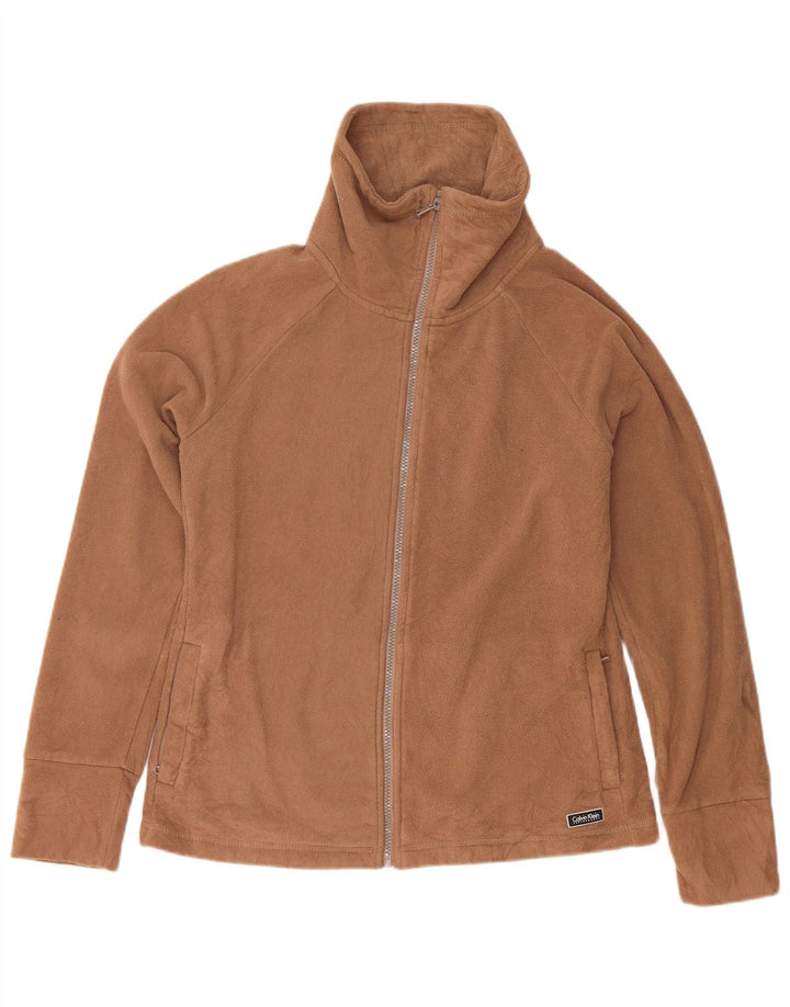 Calvin Klein Veste polaire graphique pour femme UK 14 Marron moyen Polyester