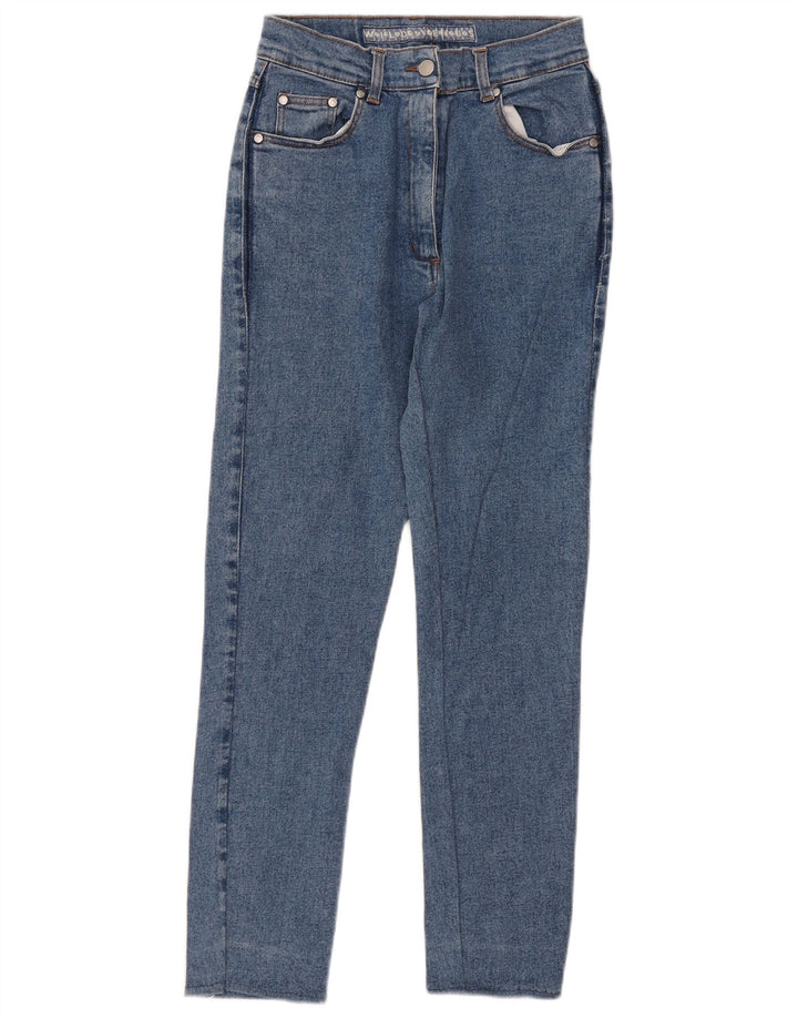 vintage Femme High Rise Tapered Jeans IT 44 Moyen W27 L29 Coton Bleu