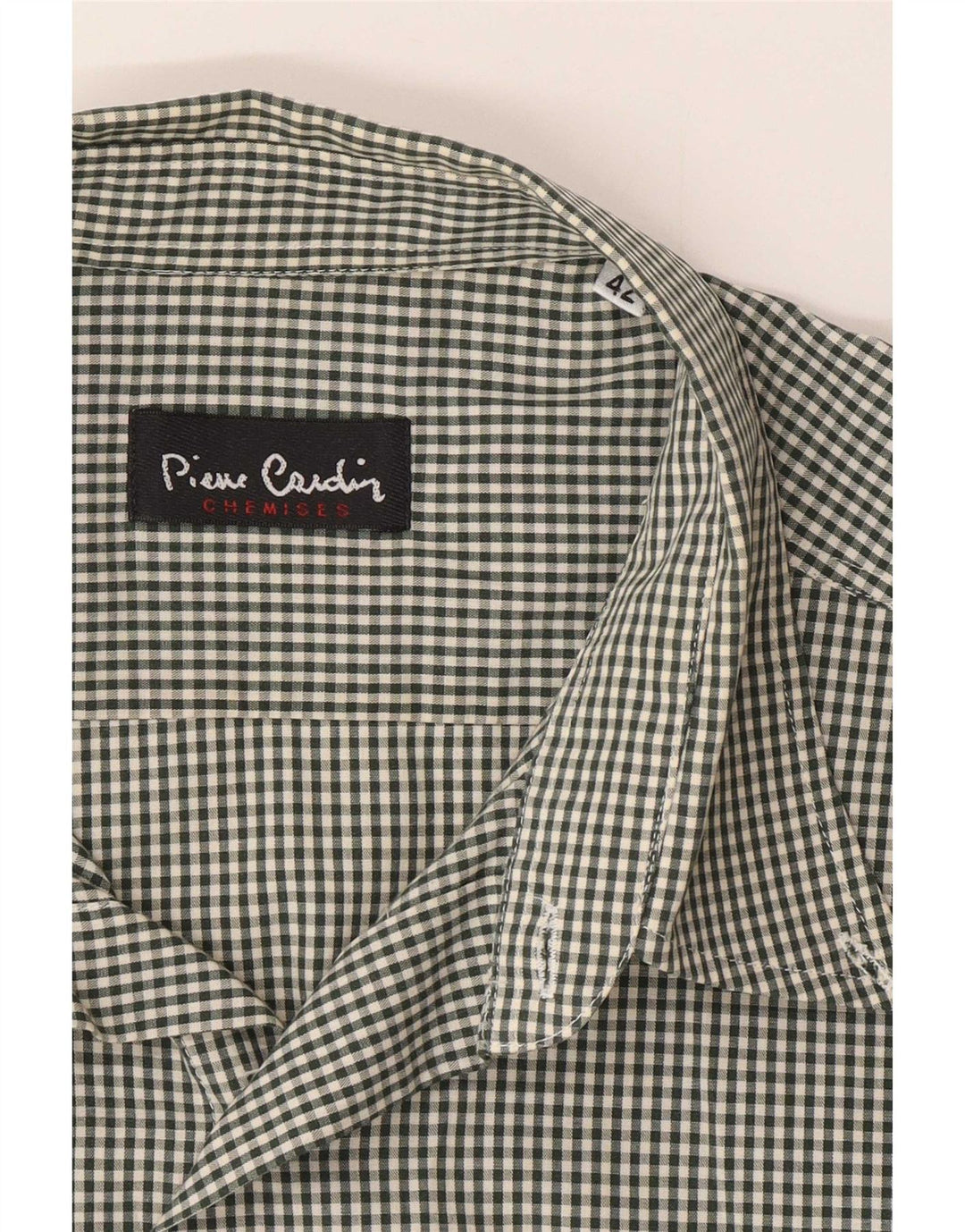 Pierre Cardin Chemise à manches courtes pour homme Taille 42 Grand Vichy vert