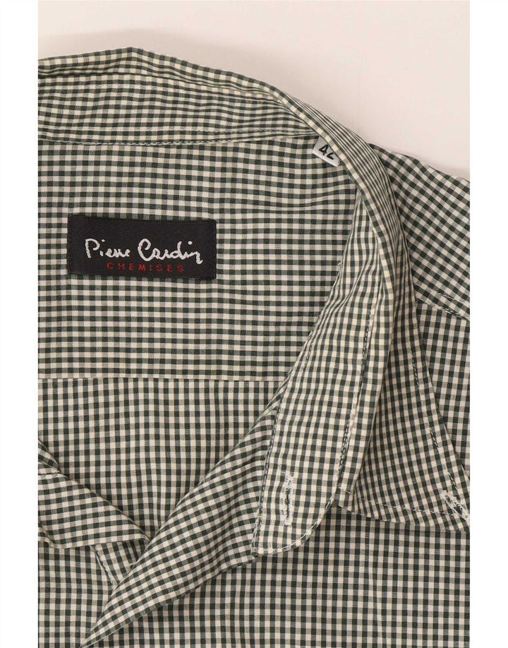 Pierre Cardin Chemise à manches courtes pour homme Taille 42 Grand Vichy vert