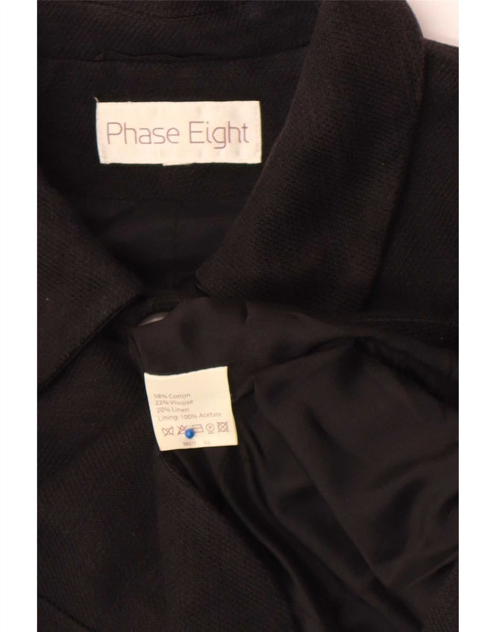 Phase Eight Veste blazer à manches 3/4 pour femme 4 boutons UK 10 Small Noir