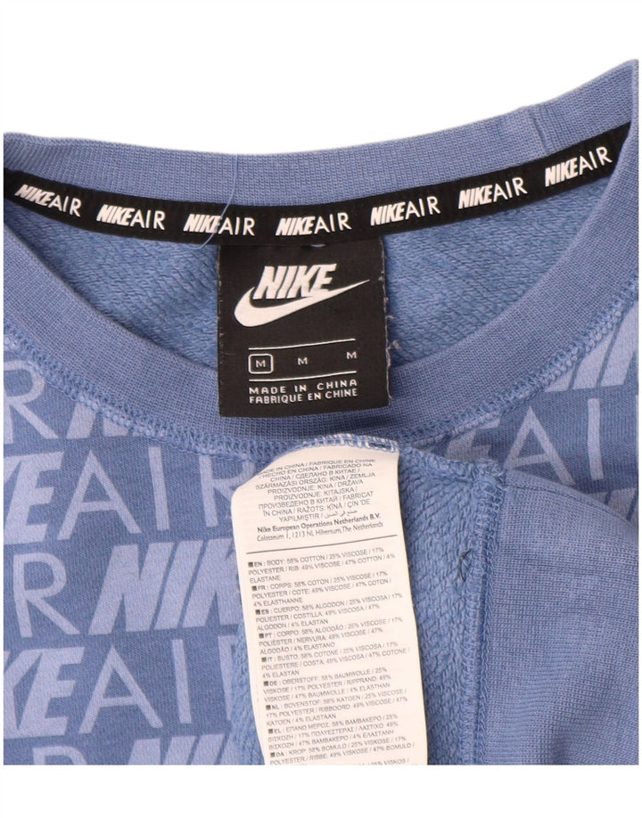 NIKE Sweat-shirt surdimensionné graphique pour femme UK 14 Bleu moyen Coton