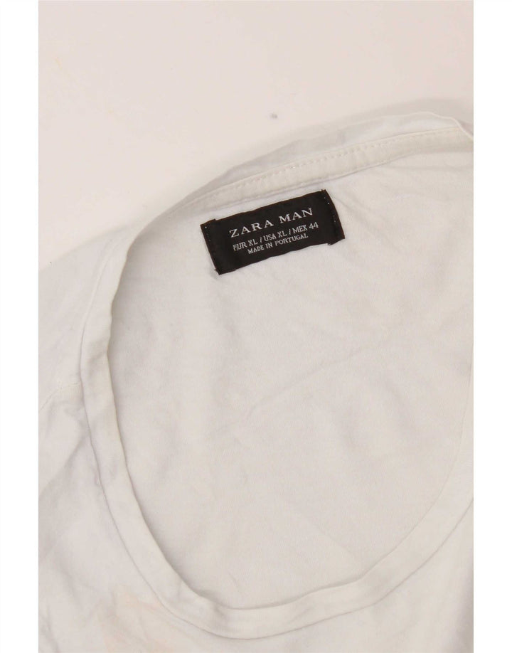 Zara T-Shirt Homme Top XL Gris Colorblock