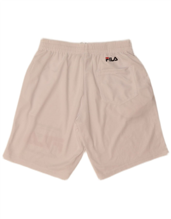 Fila Short de Sport Graphique XS Homme Blanc Polyester