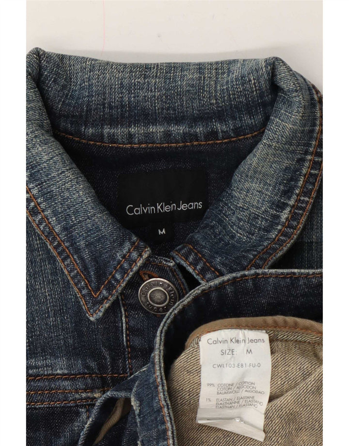 Calvin Klein Jeans Veste en jean pour femme UK 12 Bleu moyen Coton