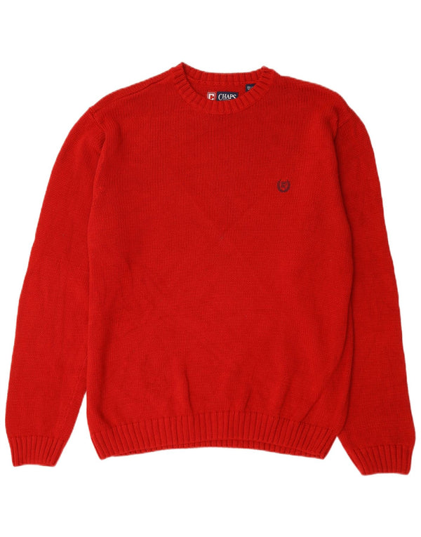 Chaps Pull à col rond pour homme en coton rouge Large