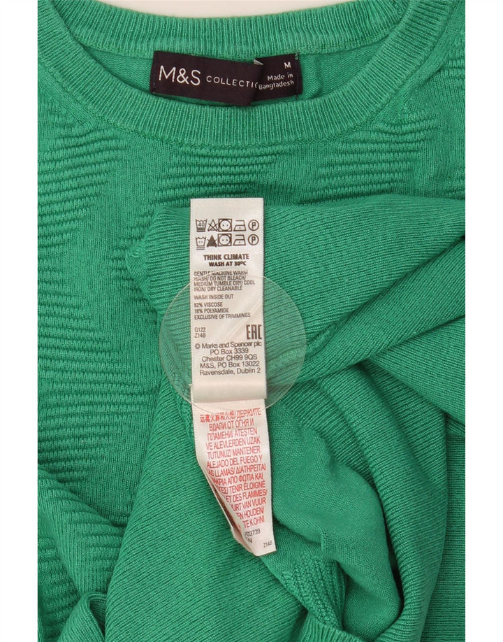 Marks & Spencer Pull court à col rond pour femme UK 14 Vert moyen