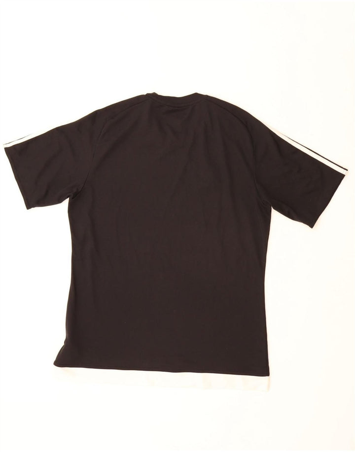 ADIDAS T-Shirt Climalite Homme Noir Moyen Polyester Colorblock