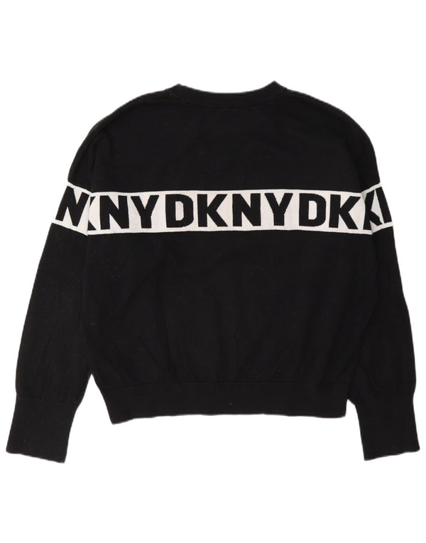 Dkny Sweat-shirt graphique pour femme UK 14 en coton color block noir moyen