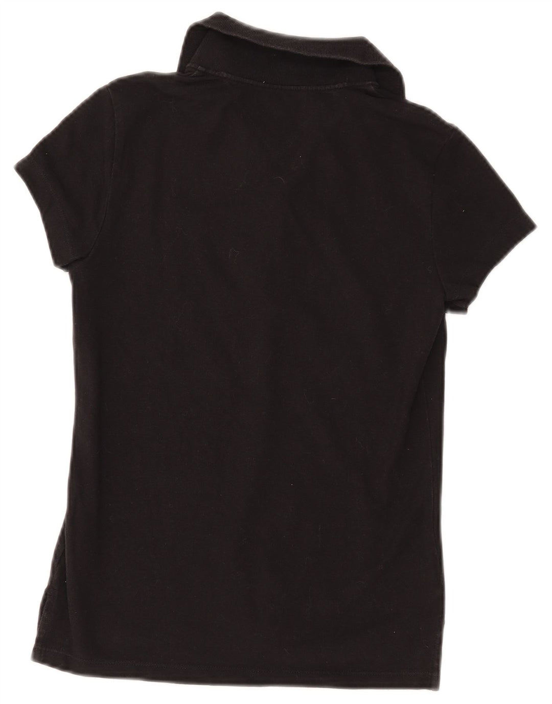 TOMMY HILFIGER Polo Femme UK 8 Small Noir Coton