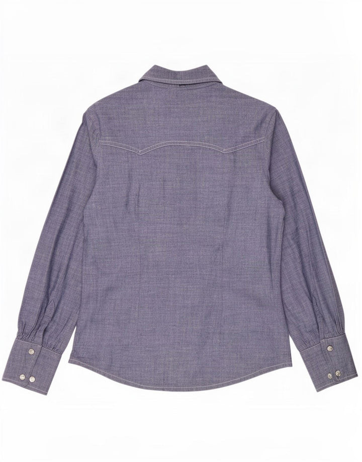 Levi's Chemise Femme UK 14 Bleu Moyen Coton