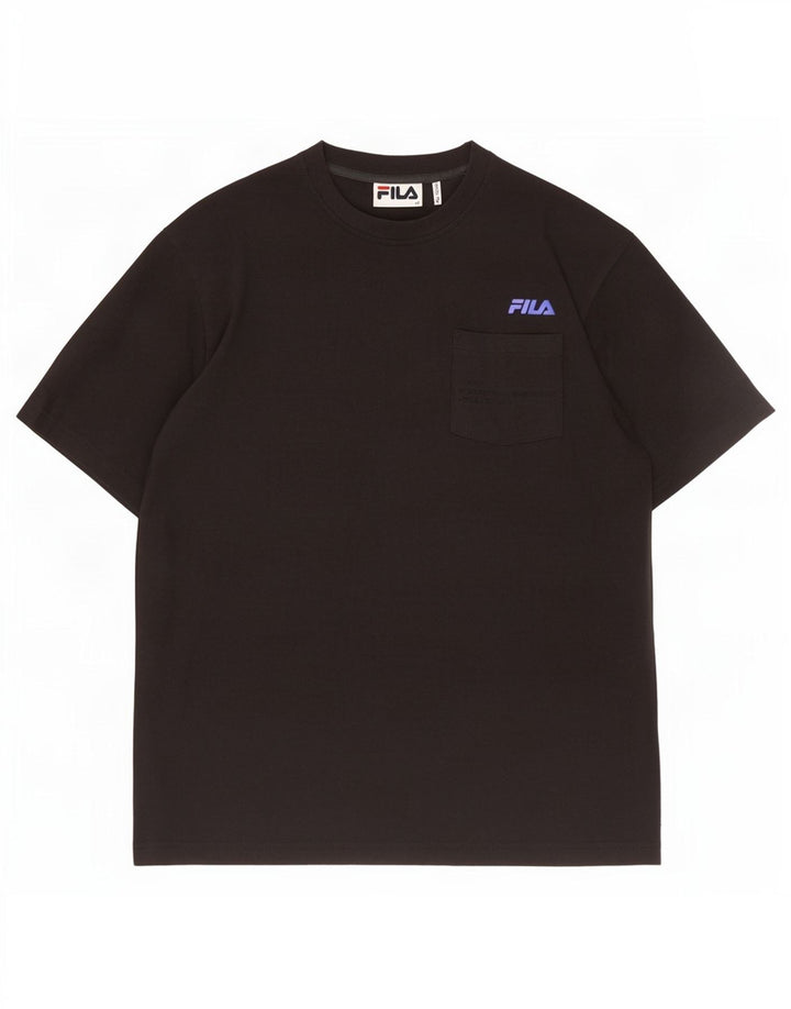 Fila T-Shirt Homme Noir Moyen Coton