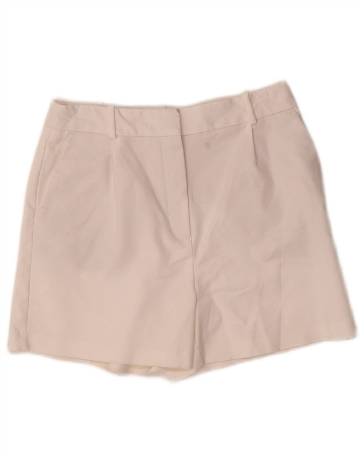 Zara Short Chino Femme Moyen W28 Coton Blanc