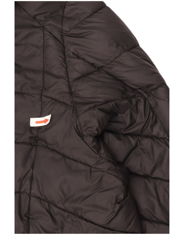 Fat Face Veste matelassée à capuche pour femme UK 16 Large Noir Nylon