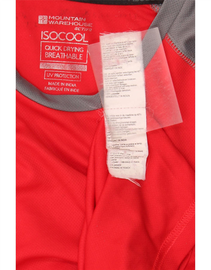 Mountain Warehouse T-Shirt IsoCool Homme Rouge Moyen Colourblock