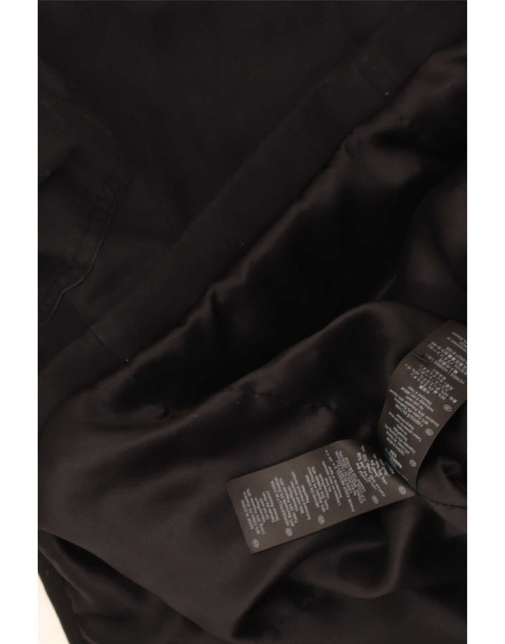Hobbs Womens Trench Coat UK 12 Medium Black Cotton