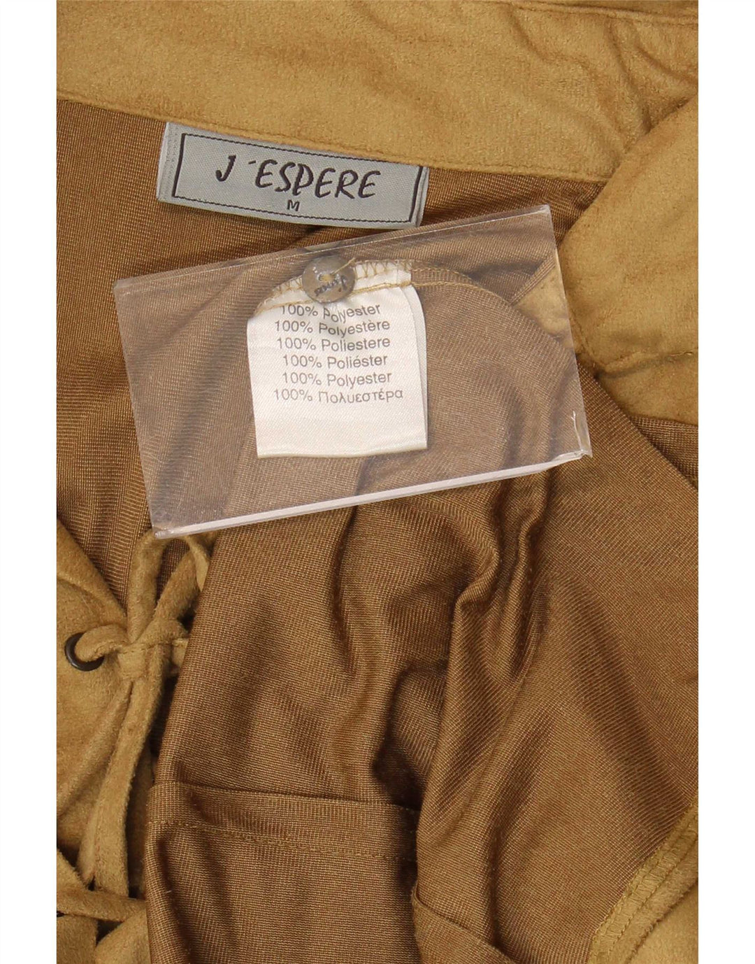 vintage Femme Pull Chemise Blouse UK 14 Polyester Marron Moyen