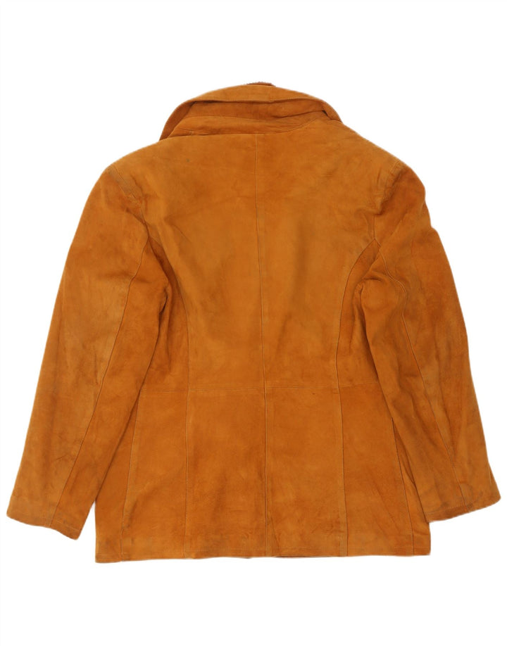 Alta Moda Veste blazer en daim à 4 boutons pour femme IT 48 XL Cuir beige