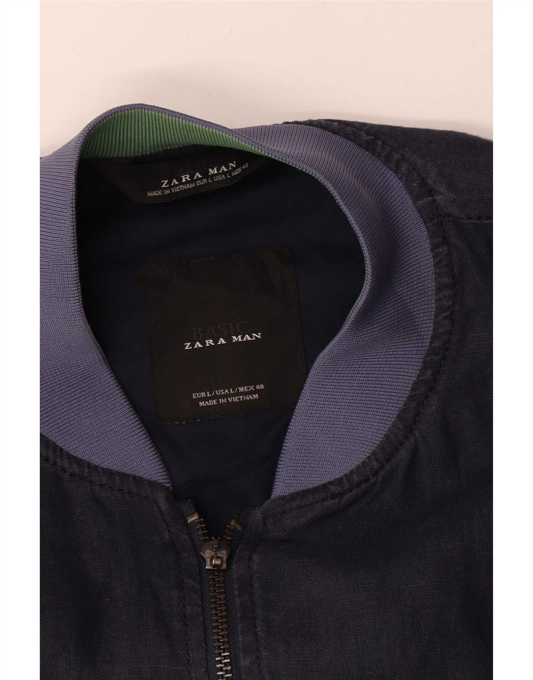 Zara Veste Bomber Homme UK 40 Large Bleu Marine