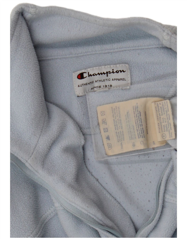 CHAMPION Womens Zip Neck Fleece Jumper UK 16 Large Blue Polyester Vintage Champion and Second-Hand Champion from Messina Hembry 