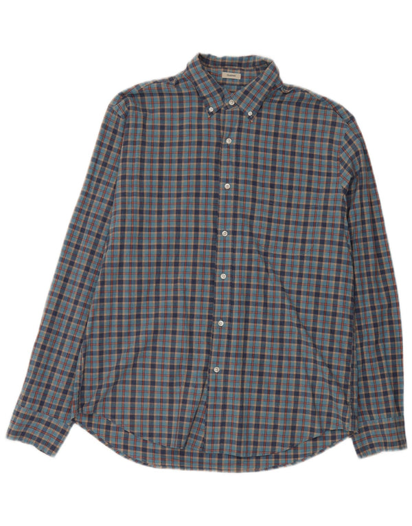 J. Crew Chemise classique pour homme en coton à carreaux bleus