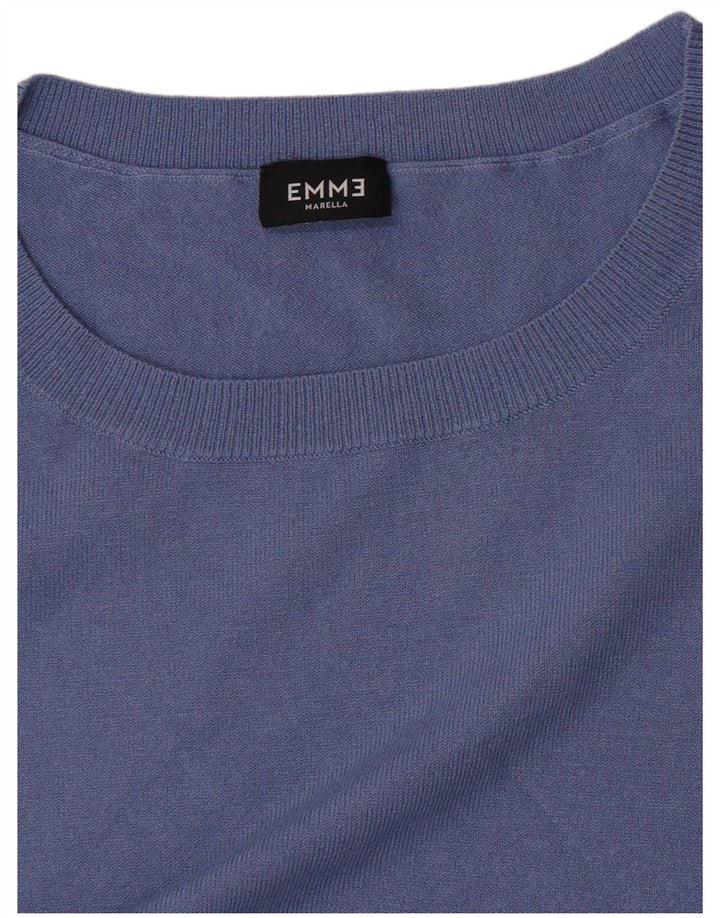 Marella Femme EMME Blouse Top UK 10 Petit Bleu
