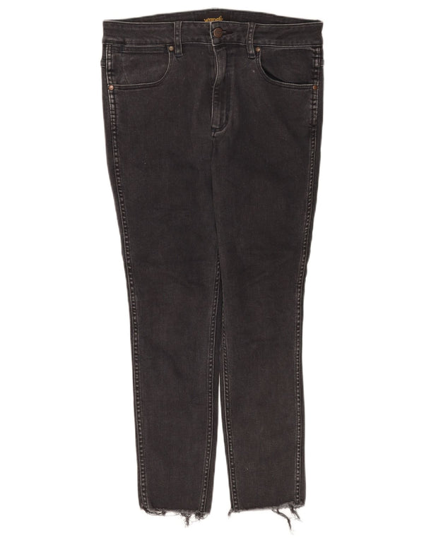 Wrangler Womens Cropped Jeans W32 L25 Black Cotton