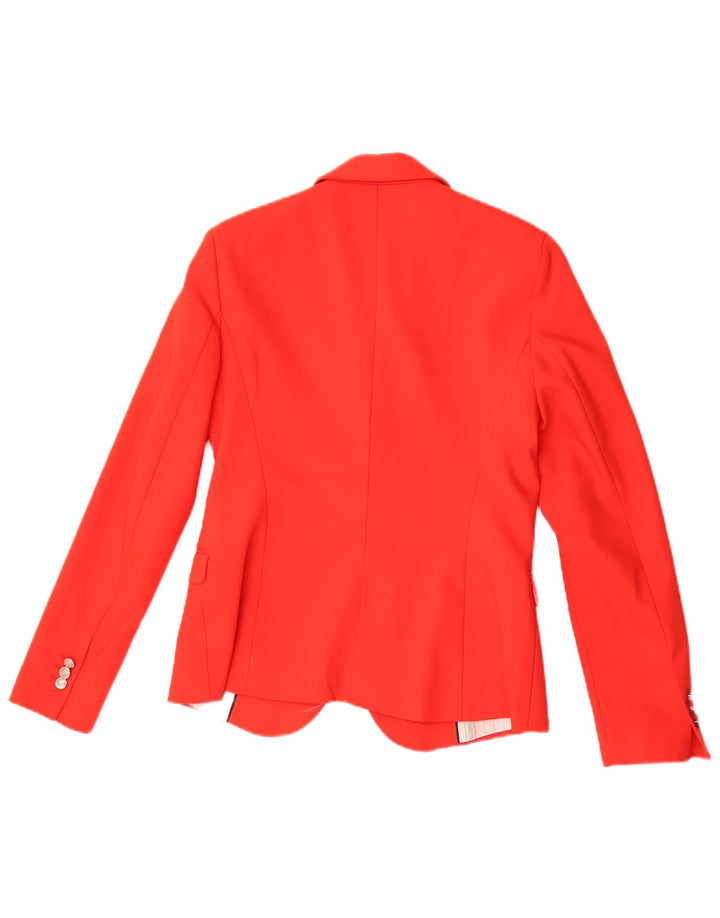 Zara Veste Blazer 1 Bouton Femme UK 12 Acétate Rouge Moyen