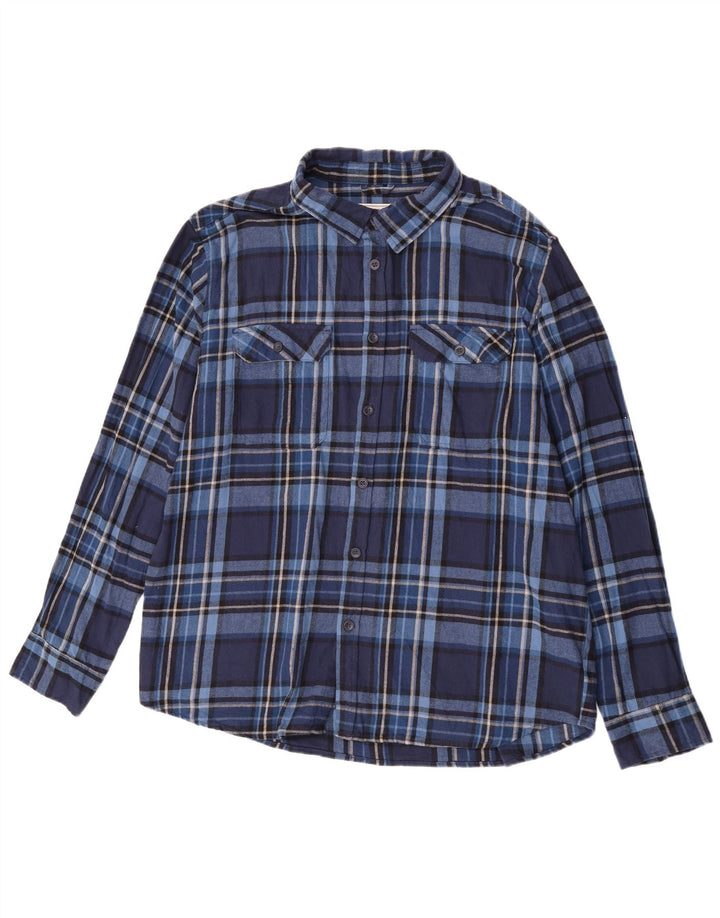 Mountain Warehouse Chemise en flanelle pour homme 3XL en coton à carreaux bleu