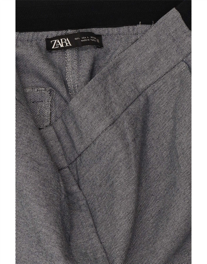 Pantalon Capri Femme Zara Large W30 L23 Bleu Polyester