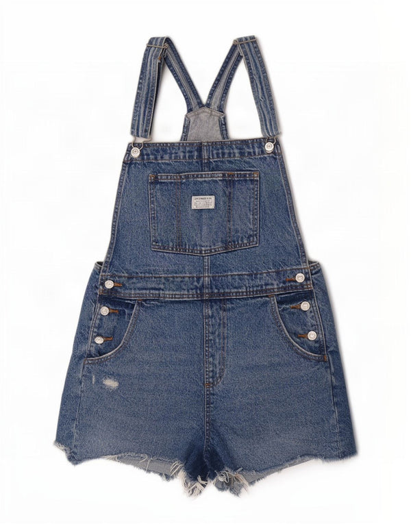 Levi's Salopette Short en Jean Femme Medium W32 Bleu Coton