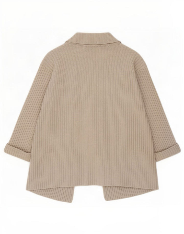 Marks & Spencer Pull Cardigan Femme UK 10 Petite Laine Beige