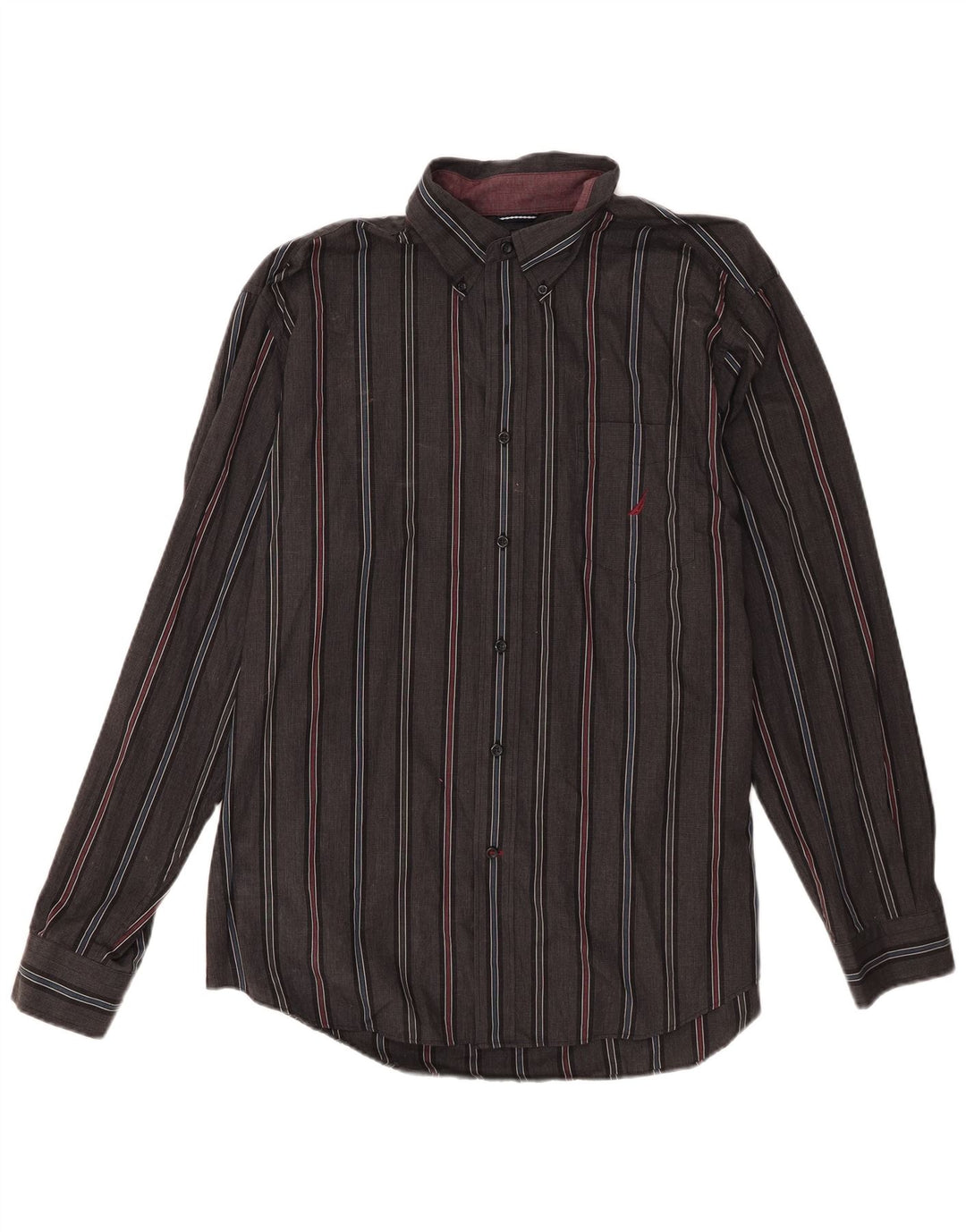 Nautica Chemise Homme XL Gris Rayé Coton