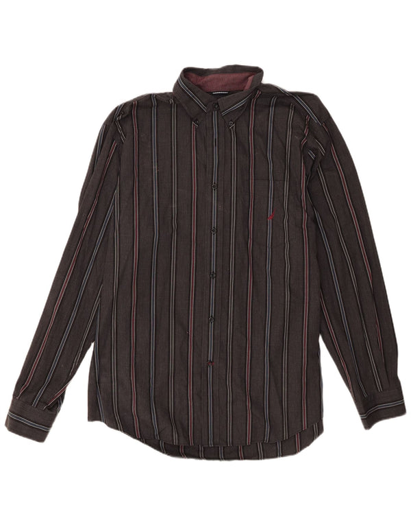 Nautica Chemise Homme XL Gris Rayé Coton
