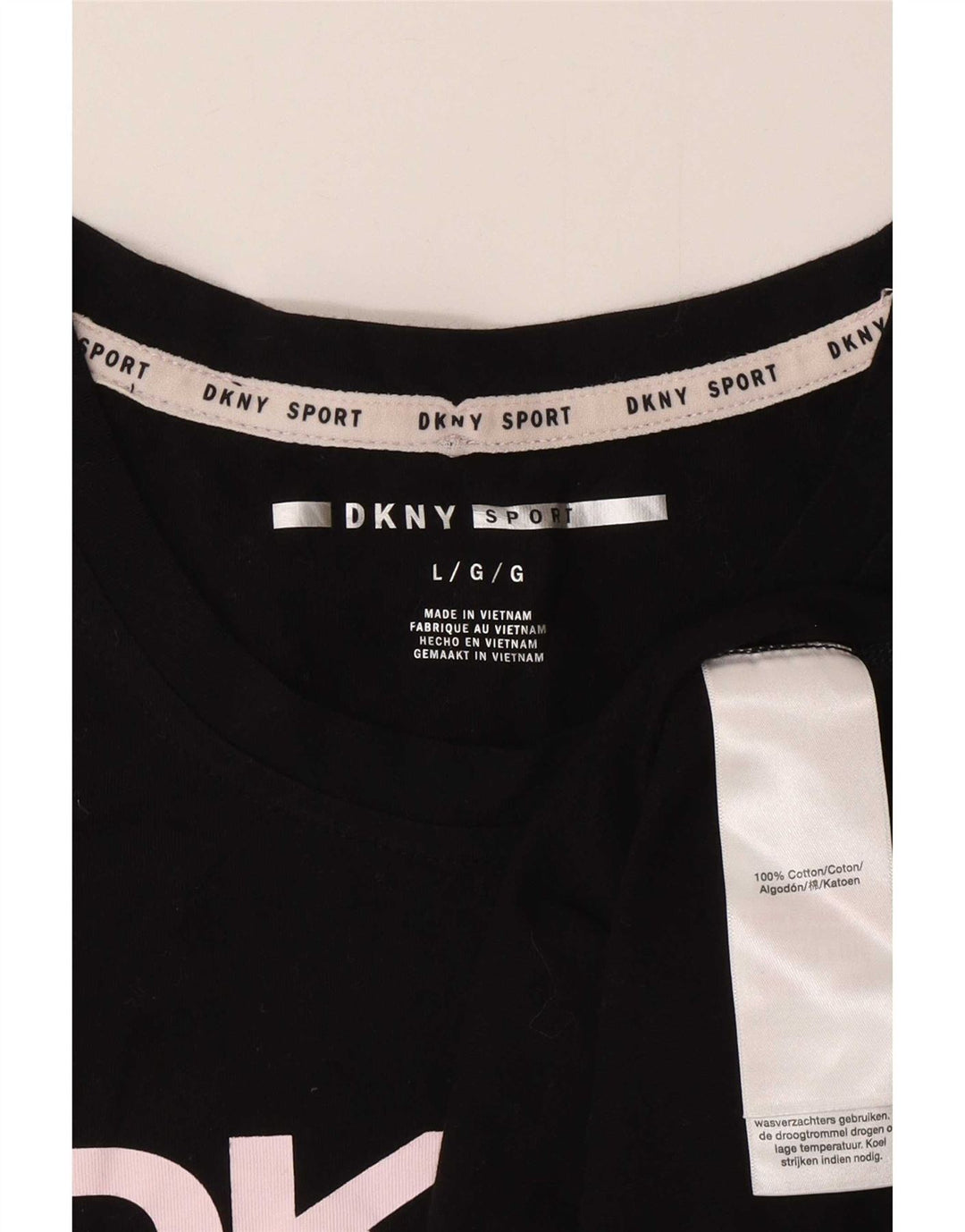 Dkny Débardeur graphique pour femme UK 16 Grand coton noir