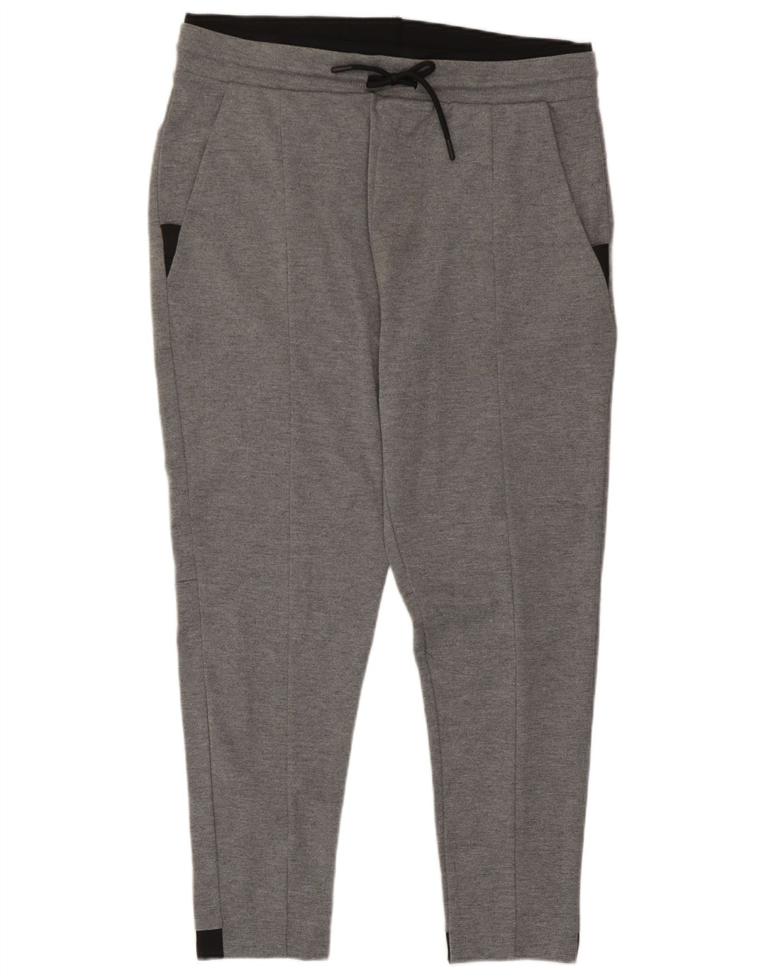 Zara Pantalon de survêtement pour femme UK 18 XL Gris Colorblock Polyester