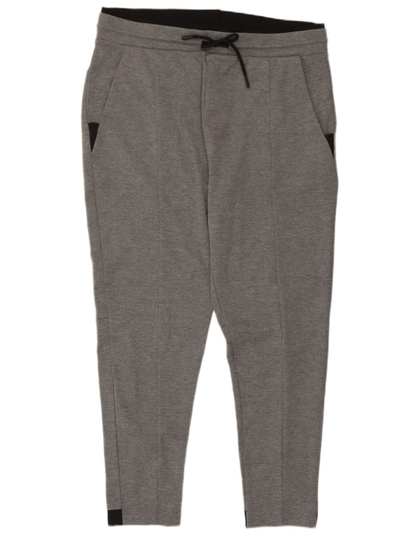 Zara Pantalon de survêtement pour femme UK 18 XL Gris Colorblock Polyester
