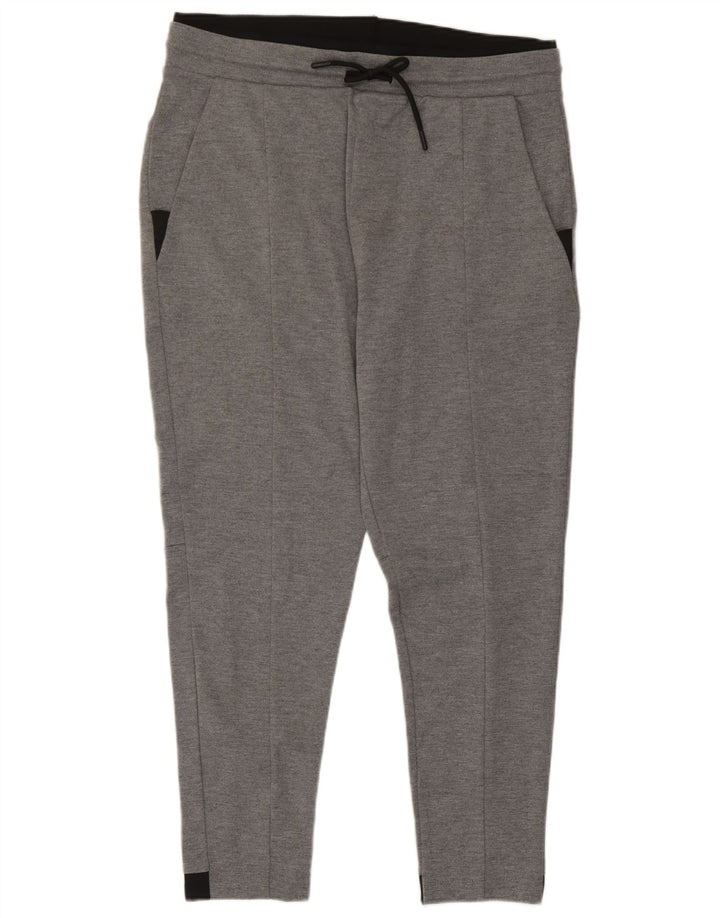 Zara Pantalon de survêtement pour femme UK 18 XL Gris Colorblock Polyester