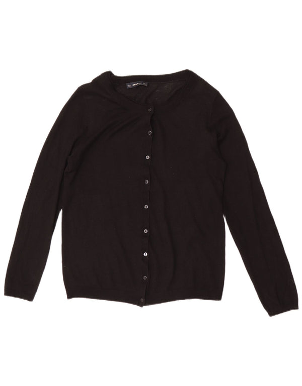 Zara Cardigan Femme Pull UK 12 Medium Noir
