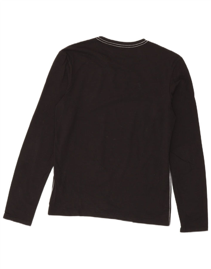 Guess Haut graphique à manches longues pour hommes, petit coton noir