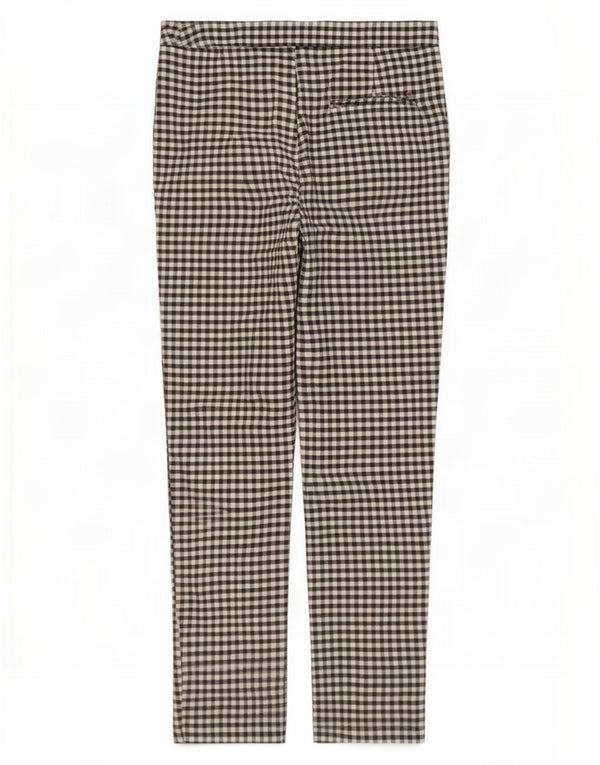 Zara Pantalon court slim pour femme Small W26 L26 Bleu marine vichy