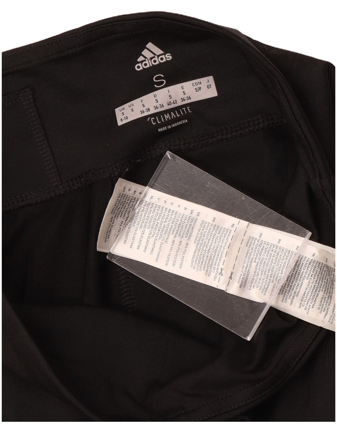 ADIDAS Femmes Climalite Graphic Capri Leggings UK 8/10 Petit Noir