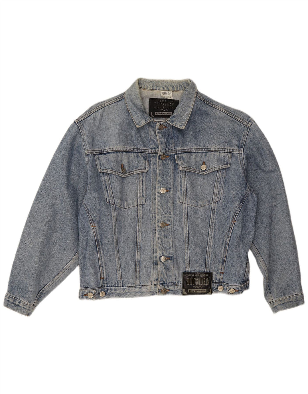 Outsider Veste en jean pour homme UK 40 Large Bleu Coton